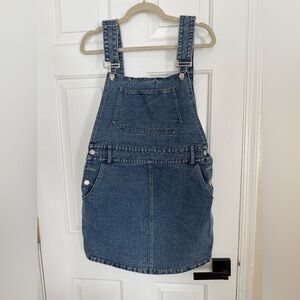 Casual Blue Denim Overalls Dress